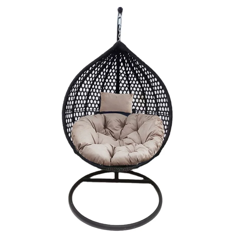 Garden Furniture Wicker Rattan swing chair Outdoor Patio Rattan Hanging Egg Chair with Stand