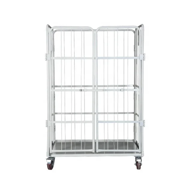 Металлические Клетки для хранения с колесами, клетка из норковой проволоки, складные тележки, защитный роликовый контейнер