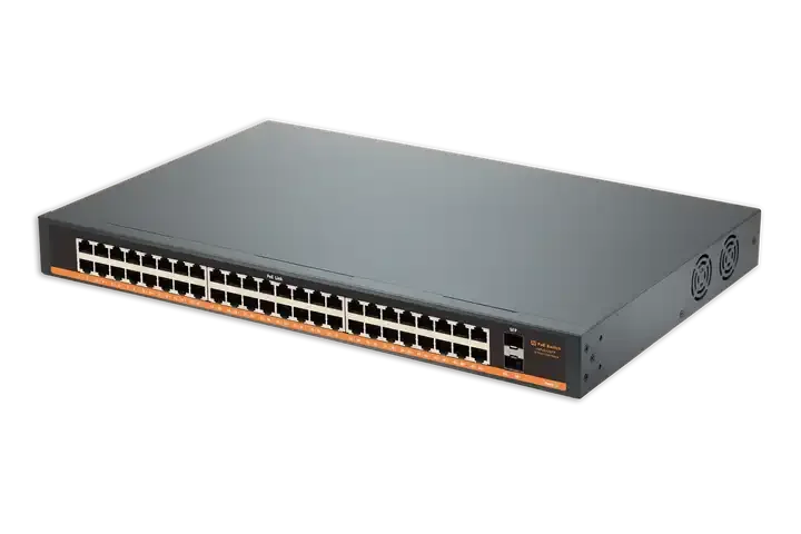 48-port industrial Tier 2 Gigabit POE switch 802.3bt POE ++ standard