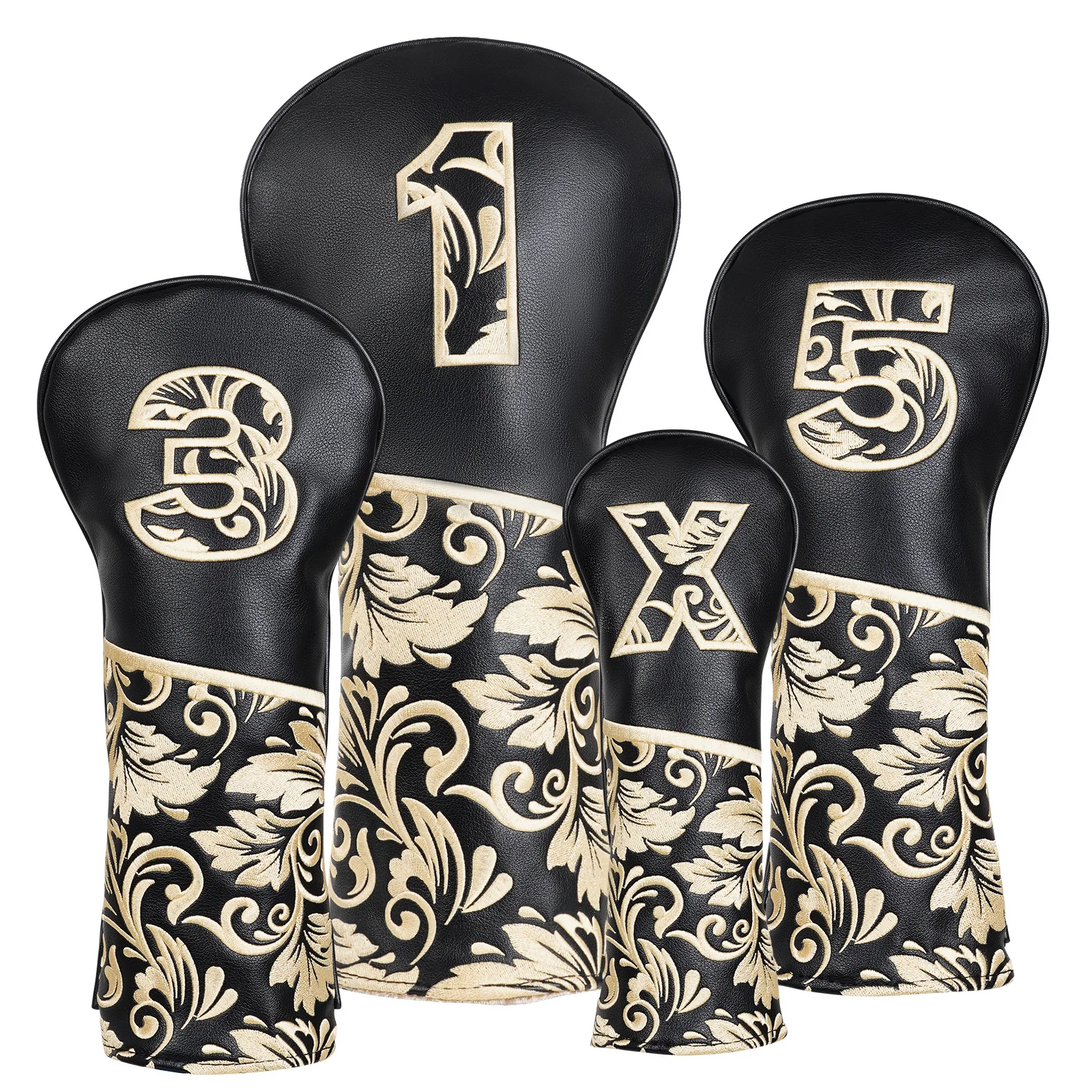 Custom Logo Bulk Golf Head Covers Club Golf Headcovers Embroidery PU Leather Driver Fairway Hybrid Utility Golf Accessories