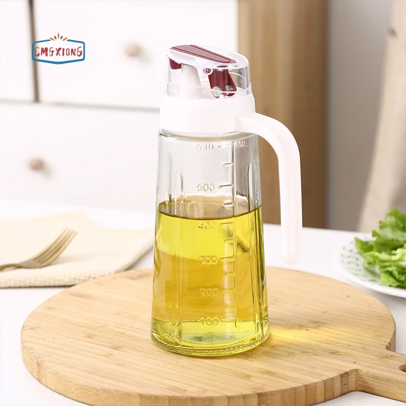 Wholesale household kitchen leak-proof automatic opening and closing glass oil pot