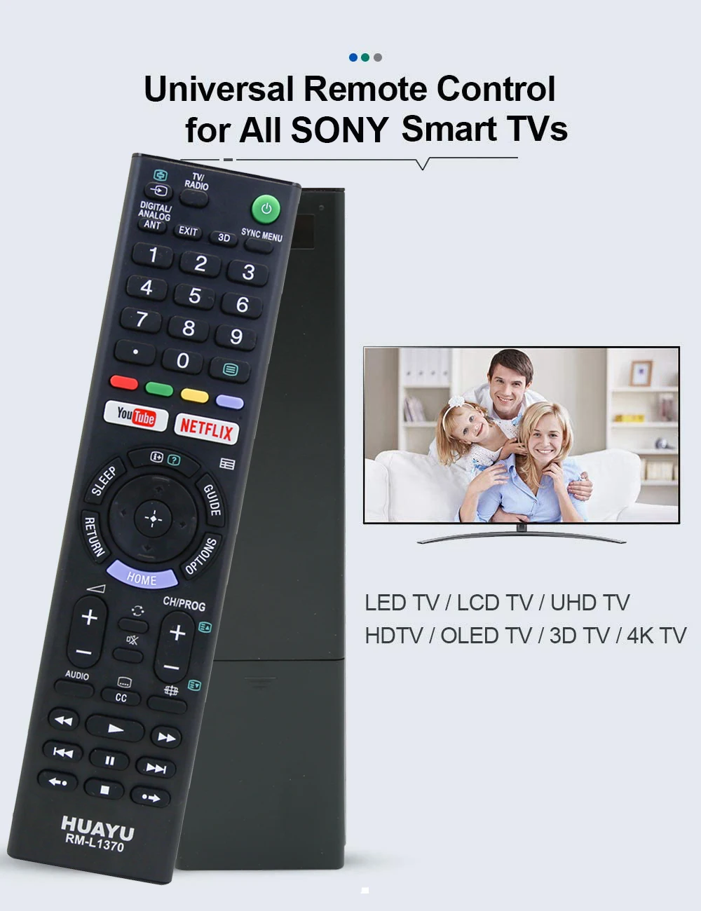 Universal  remote Control replacement for sony smart 4K UHD Crystal HDR TV Sony OLED bravia TV