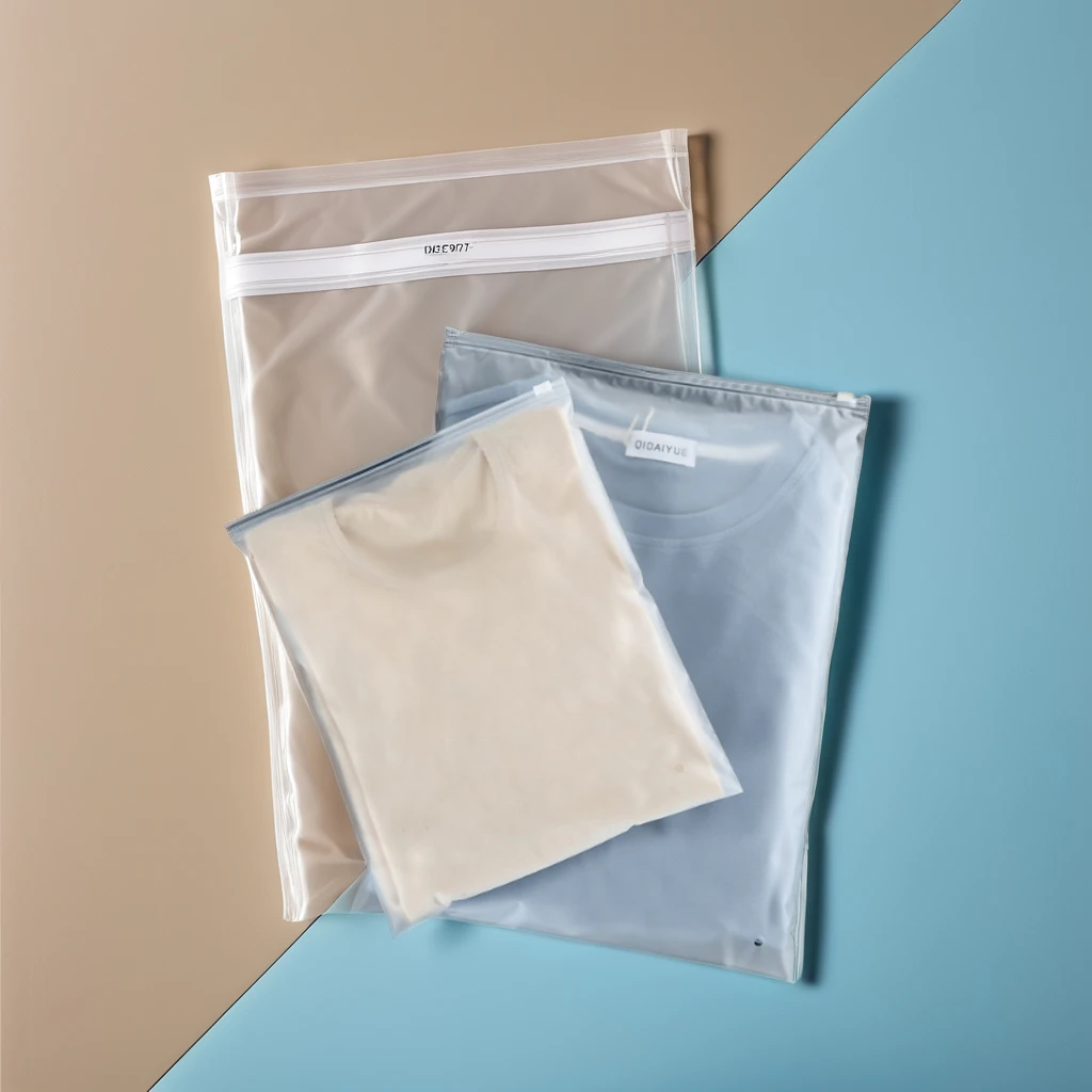 Custom Transparent PE Plastic Slider Zip Lock Moisture Proof Gusset Packaging Clothes Garments Socks Frosted EVA Zipper Custom