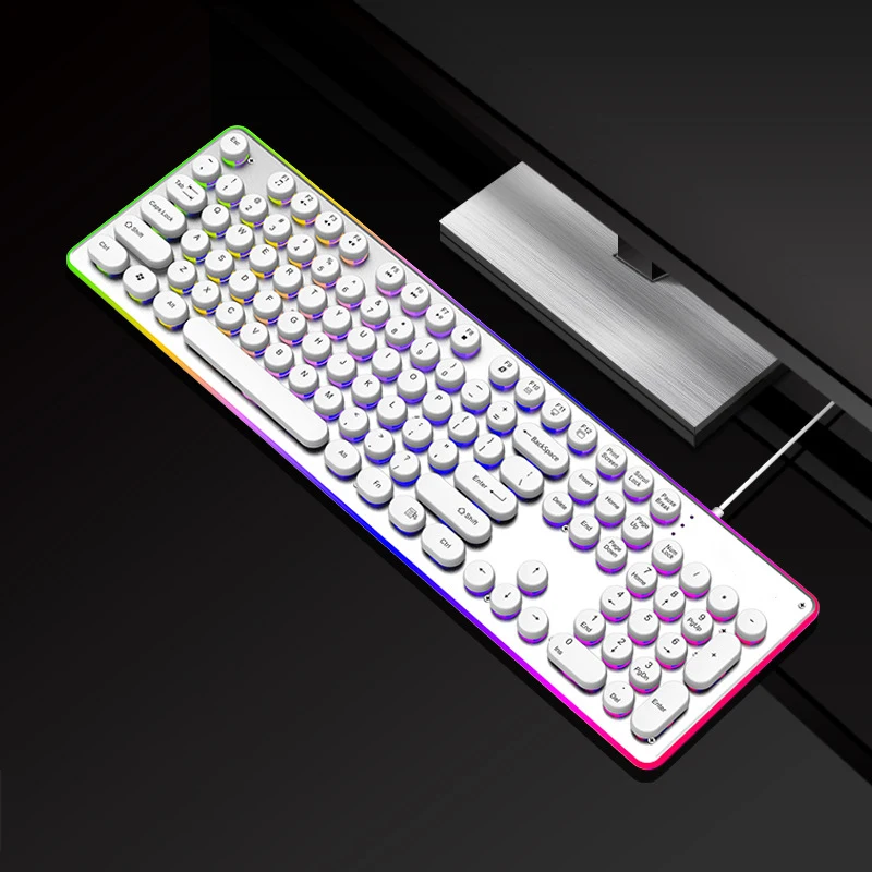 Plug-and-play ABS universal wired keyboard backlight 104-key waterproof mechanical keyboard