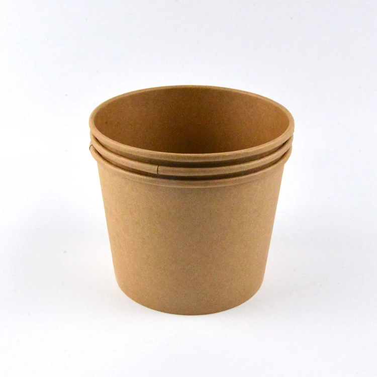 Hot Selling High Quality Food Grade Kraft Paper Salad Bowl With Clear Cover Lid