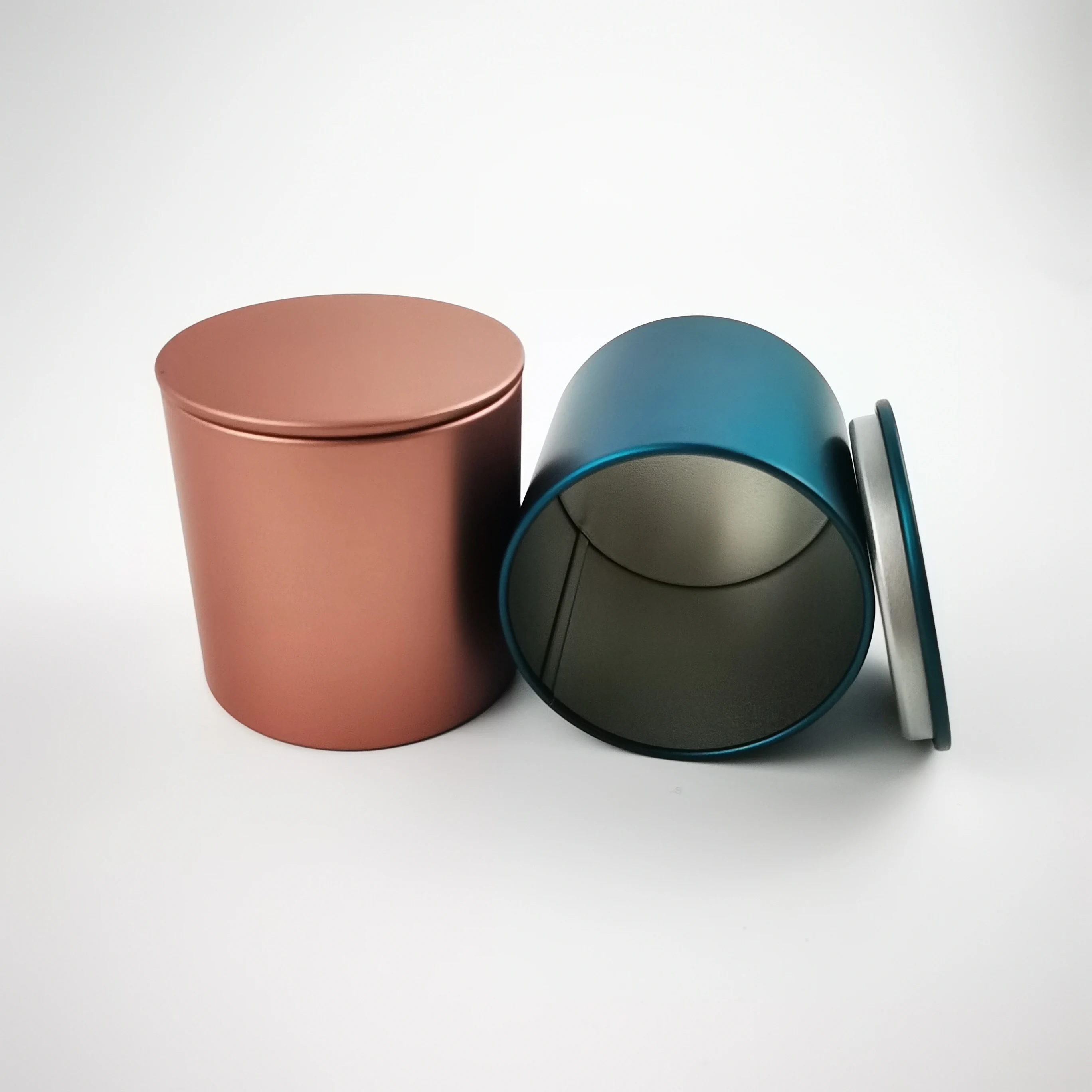 Reusable mini Round empty tea metal tin can container canister caddy box packaging with lid