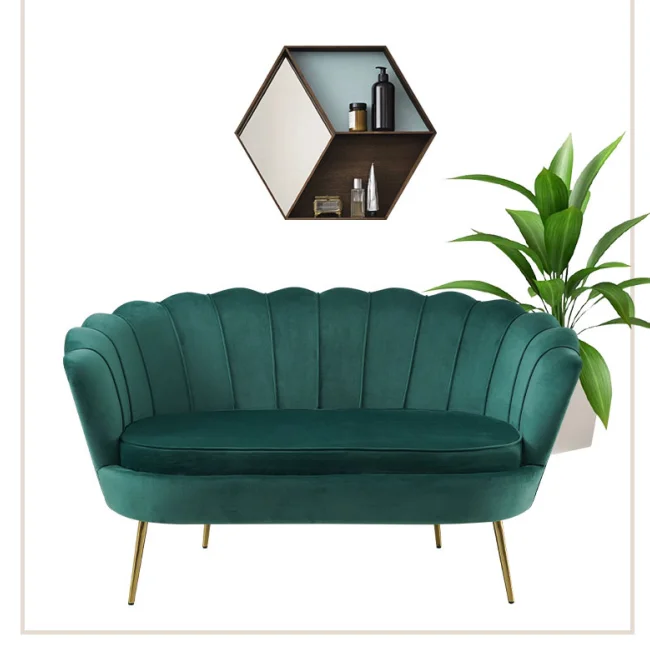 Velvet Luxury Petal Shaped Living Room Leisure Chair Two Seats Sofa Chairs