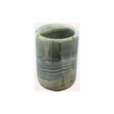 Well Designed Natural Marble Raw Stone Jar Green Blue Onyx Candle Holder