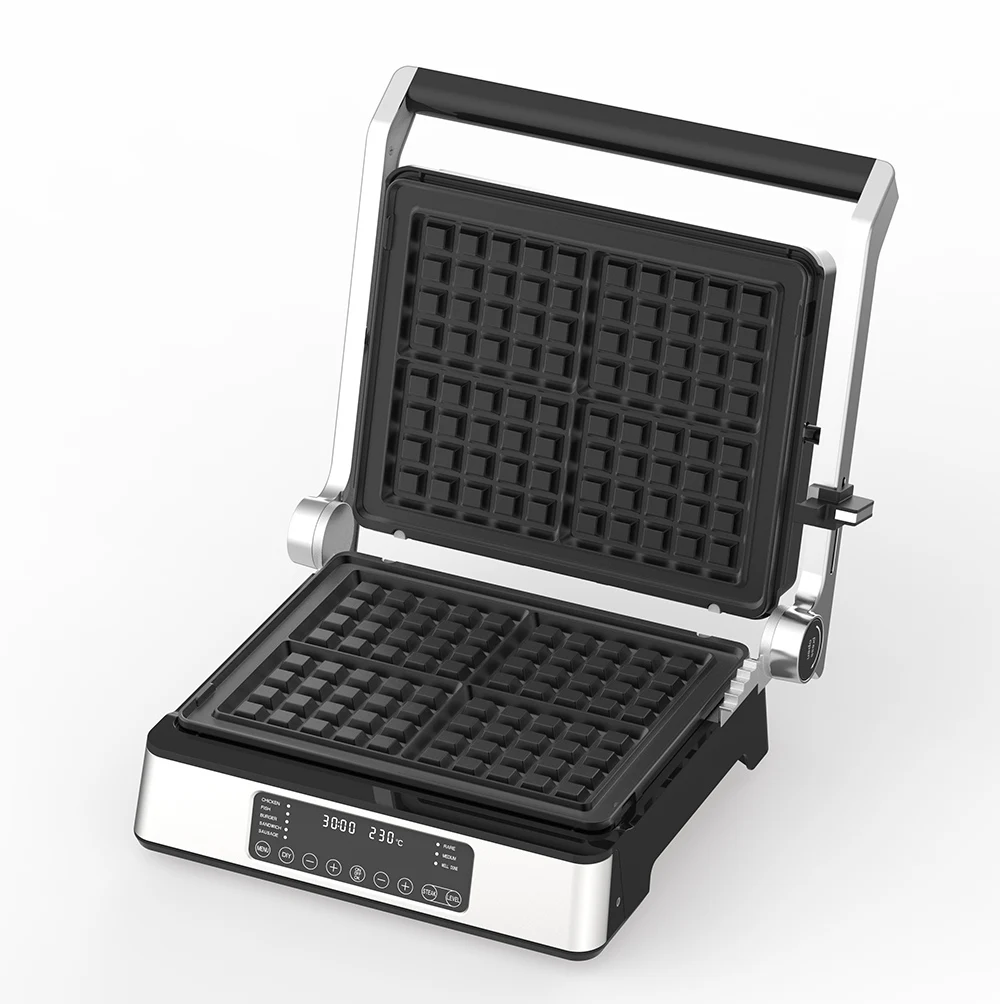 2024 Auto-Detect thickness Medium Rare Well doneness smart electric steak grill machine digital detachable wifi panini grill