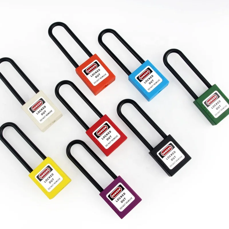 Anti-magnetic Insulated Electrical Long Shackle Lockout Padlock for Lockout Insulated Against the Effects of Electricity