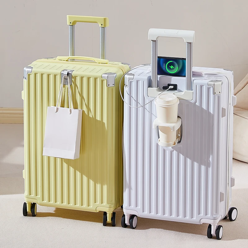 Suitcases sets travel suitcase spinner luggage 4 wheels luggage bags can put cups and charging