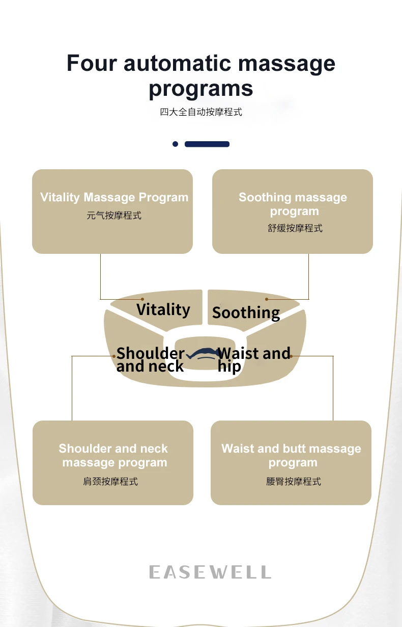 EASEWELL Full-Body Zero Gravity Seating Massage Chair  SL guide rail  shoulder hand airbags massage chair