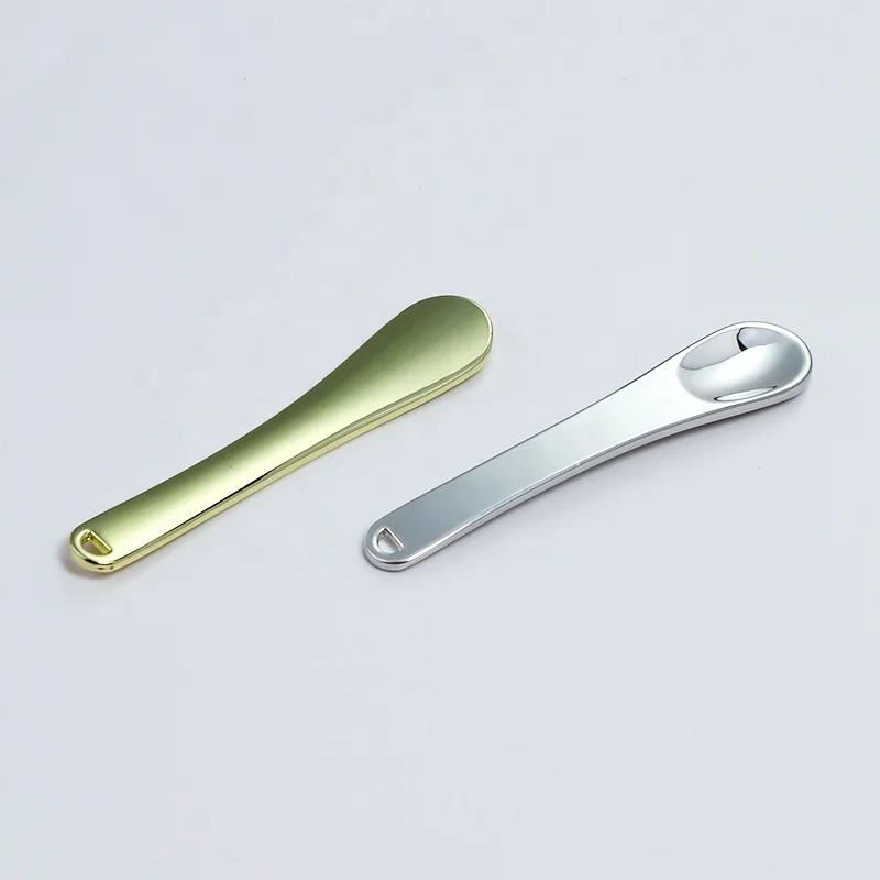Luxury Gold Mini 6mm Black aluminum makeup metal spoon spatula