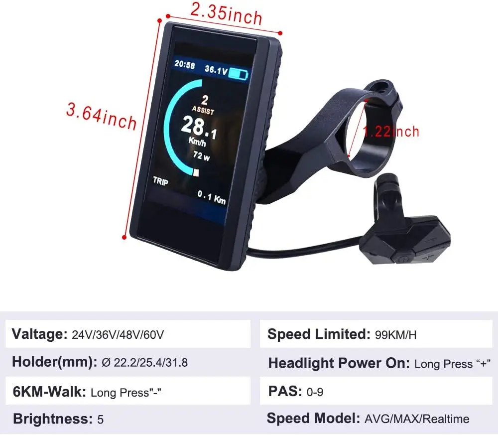 BAFANG LCD P850C Display Speedometer for eBike BBS01 BBS02 BBSHD Mid Drive Motor