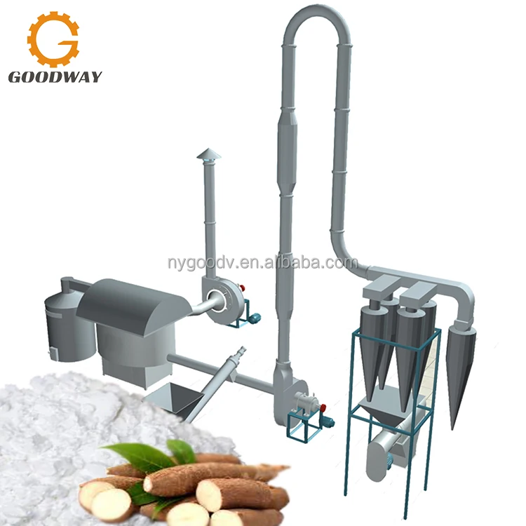 300-2000 KG/H Cassava Processing Machinery Flour Flash Dryer Starch Drying Machine