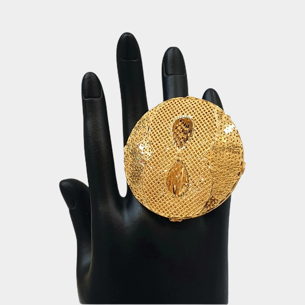 Лидер продаж дешевая цена 24K позолоченные ювелирные изделия из нержавеющей стали кольцо в классическом стиле
