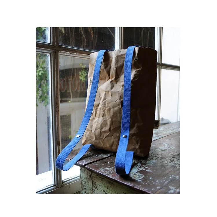 
Eco Friendly Washable Kraft Paper Tote Craft Paper Tote Backpack 