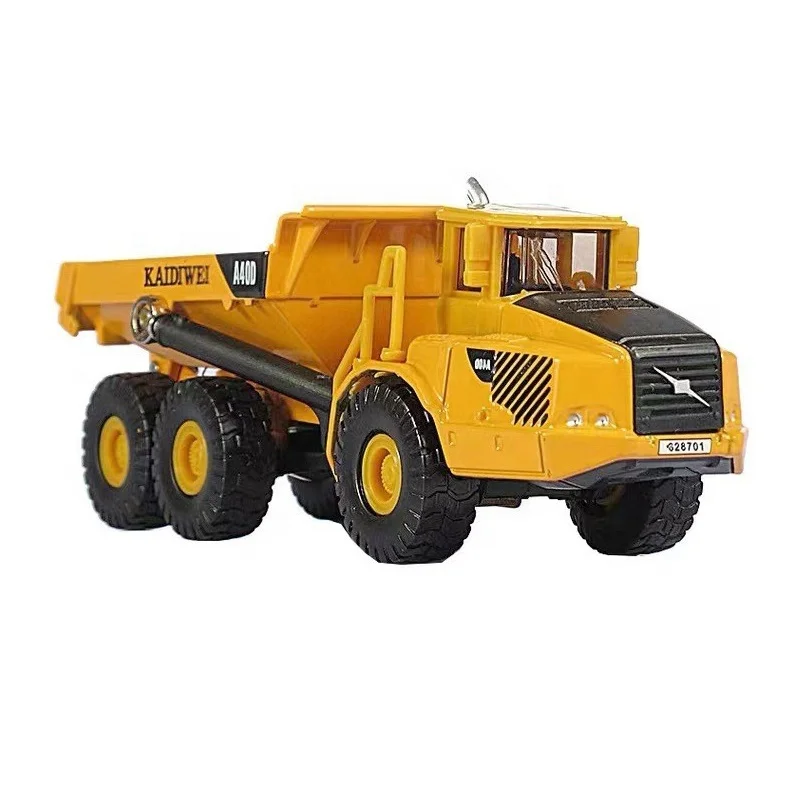 KDW 628701 Kids Diecast Alloy Dump Truck Toy 1/87 Scale Metal Mini Dumping Construction Truck Model Vehicles For Gifts