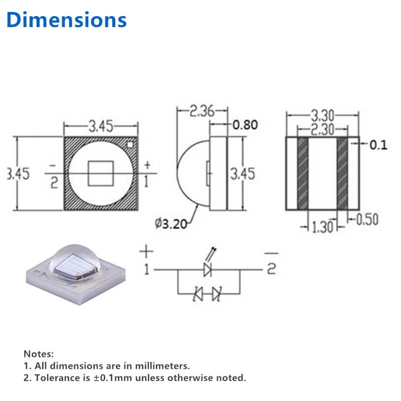 Hot sale SMD 3535 UV led 365-375nm China 45mil chip 3-8lm 365nm 3535 uv led diode