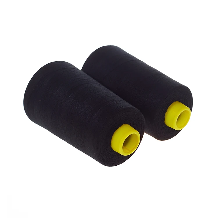 Wholesale 40s/2 Hilo Solid Color Dyed Spun 100% Polyester Yarn Dacron Sewing Thread Cotton With Different Colors