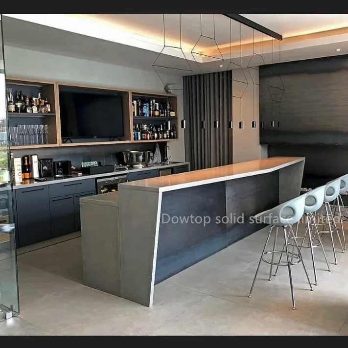 Home design artificial stone small kitchen wine bar counter mini hotel bar counter