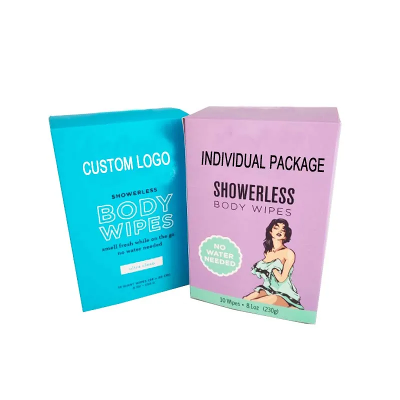 Individually Wrapped Biodegradable Shower Wipes Feminine Wipes Cleansing Face & Body Wipes For Women And Men
