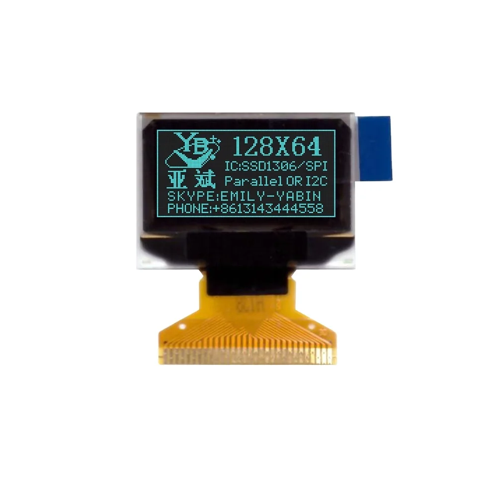 0.96 inch 12864 128X64  with SSD1306 welding type 30PIN, Parallel, 3-/4-wire SPI, I2C interface ,white/blue color OLED lcd