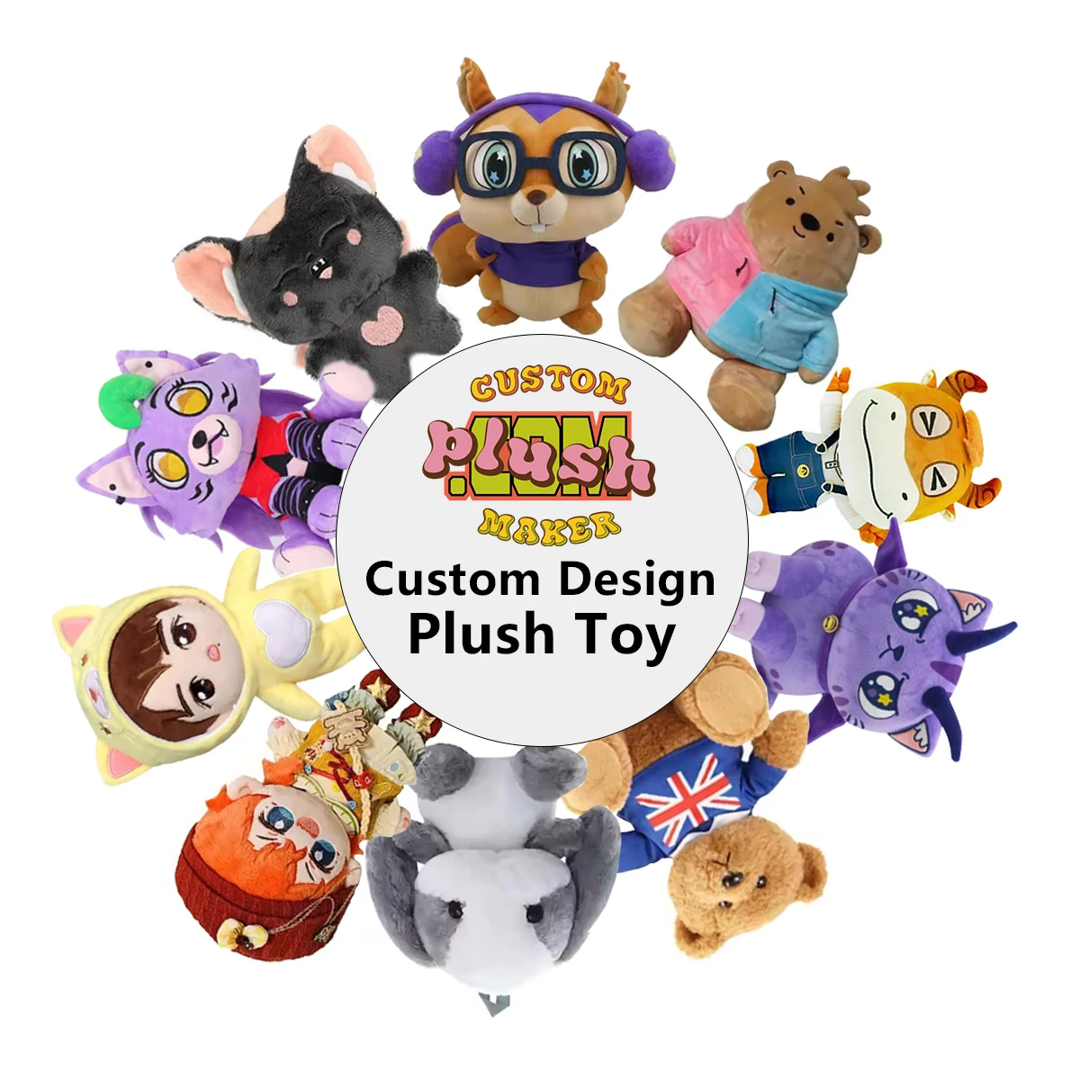 Customplushmaker 2024 Custom Stuffed Animal Dragon Toy Make Your Design Plush Toy Custom Baer Plush Toy for Kids Company Gift