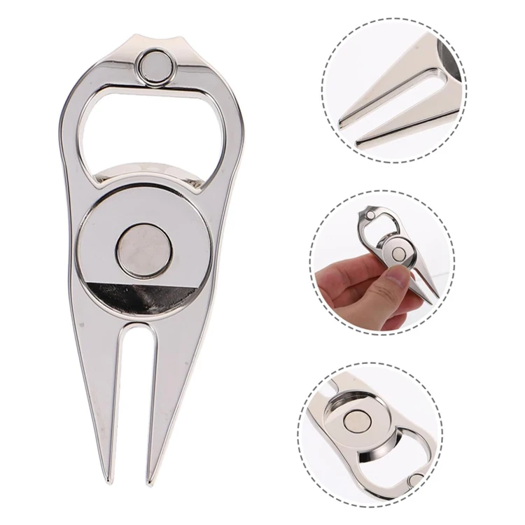 Oem Foldable Metal Pitch Divot Tool With Golf Ball Markers Magnetic Hat Clip Accessories Repair Custom Logo Golf Divot Tool