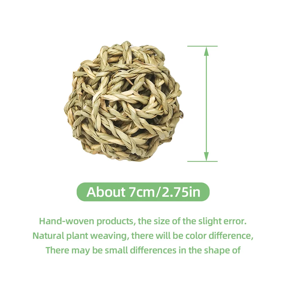 Wholesale Weaving Natural Rattan Grass Ball Chew Toys Rabbit Guinea Pig Parrot Cats Playful Chew Toys