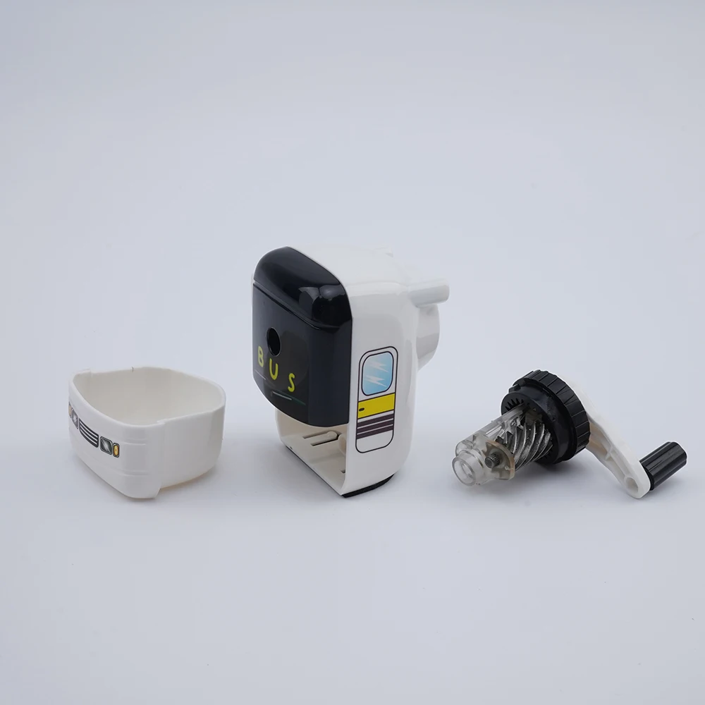 Office School Supplies Cute bus shaped plastic Pencils Sharpener Manual Pencil Sharpener for Kids