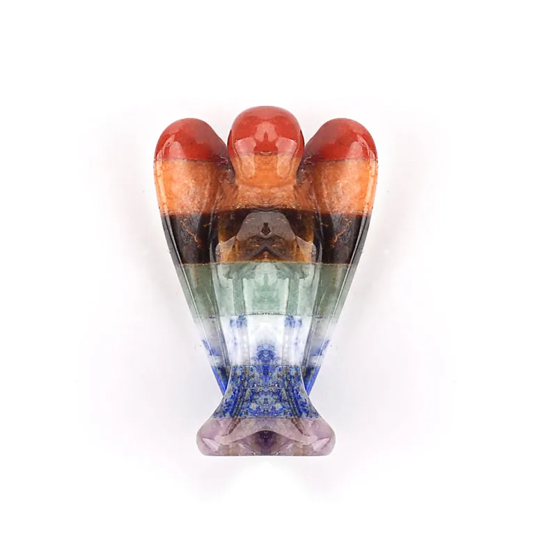 Pocket Stone Healing Craft Angel Statue Carved Natural Stone Crystal Guardian Angel Figurine Chakra Angel Ornaments