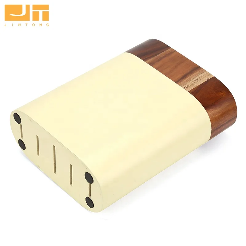 Knife Block without Knives 5 Slot Universial Knife Collection Tools for Kitchen Counter