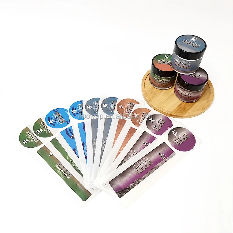 Custom 3.5 jar packaging glass jar with 5 options stickers smell proof moon rock package Customized label