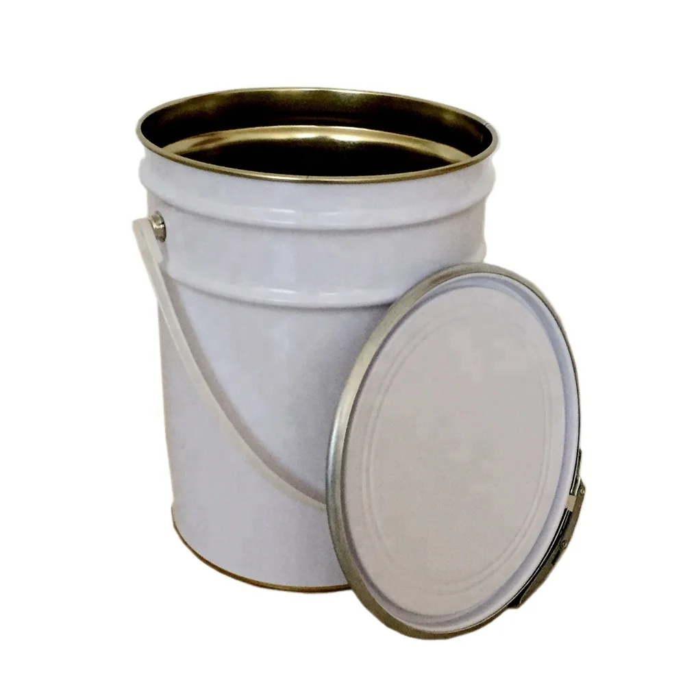 2022 Customizable logo 5L conical pail bucket with lock ring Metal paint barrel empty tin cans manufacture