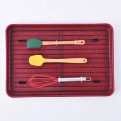 8pc baking sets Nonstick  cookie sheet with cooling rack,cookie cutter, silicone spatula and whisks