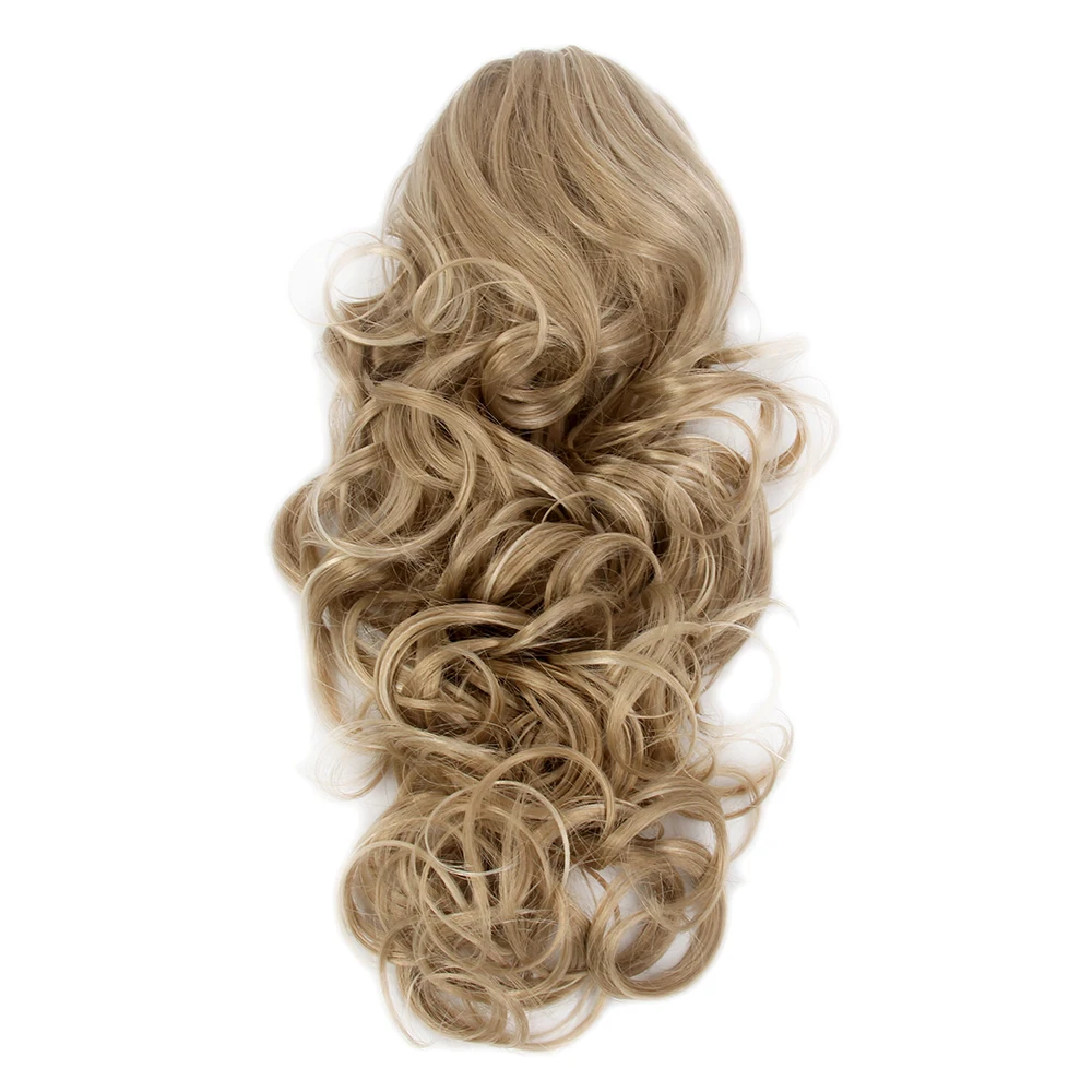 Cheap Wholesale Curly Blonde Synthetic Claw Clip Ponytail Hairpiece