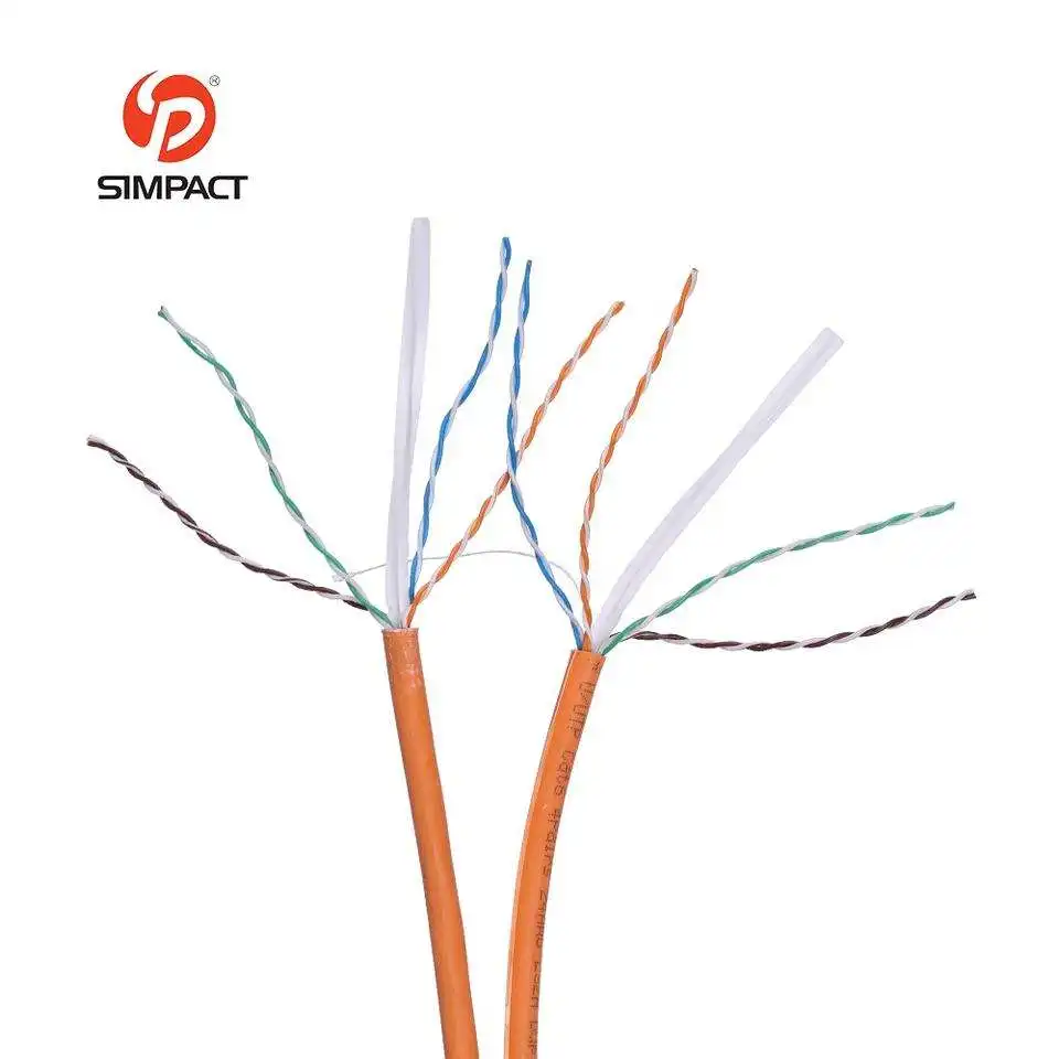 Simpact Custom Pvc/Pe/Lszh/Cmp/Cmr Jacket High Quality Eco-Friendly 23Awg Utp Lan Cable Cat6 Cat 6 Ethernet Cable