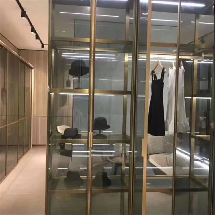 Furniture Aluminum Profile Aluminum Wardrobe Swing Glass Door Cabinet Door Handle Profile Aluminum Cabinet Door Profiles