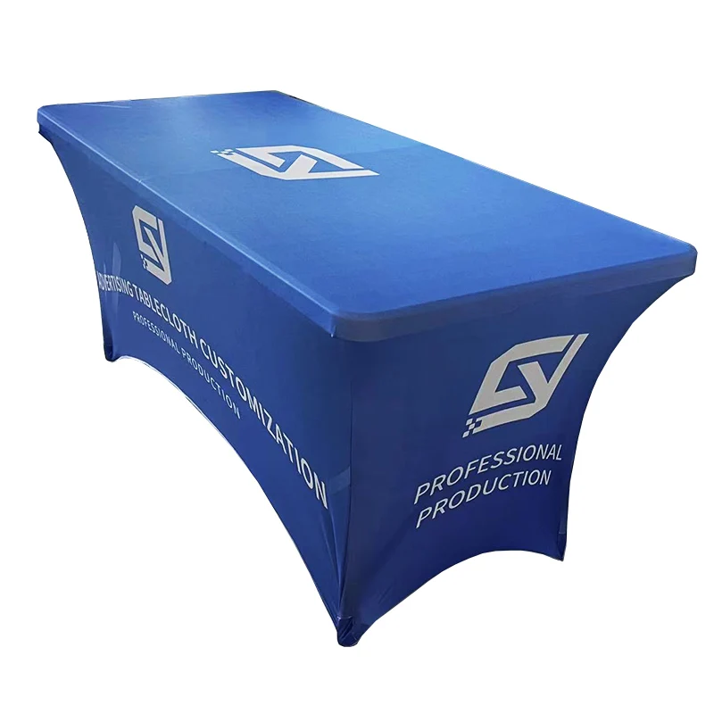New Arrival Good Quality Best Price Custom Made Waterproof Fitted Stretch Spandex Table Cover Table Cloths for Trade Show