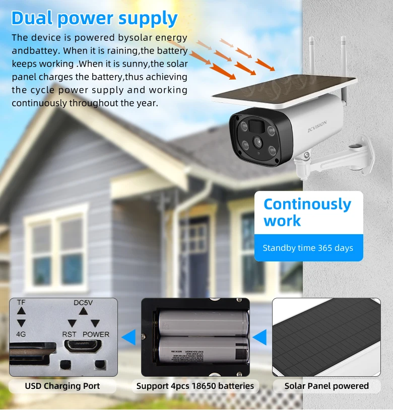 ZCVISION IP66 Waterproof Wireless phone Mobile Remote Control  4G Wifi Solar Camera Street Light With Camera