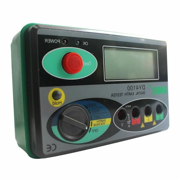 Digital Ground Resistance Meter Tester Gauge with Low Resistance Conductor And AC Voltage Test