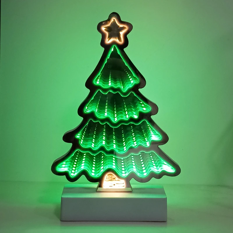 Fast Delivery Father Christmas Decorative Lighting 3D Infinity Mirror Dropshipping Neon Sign Custom