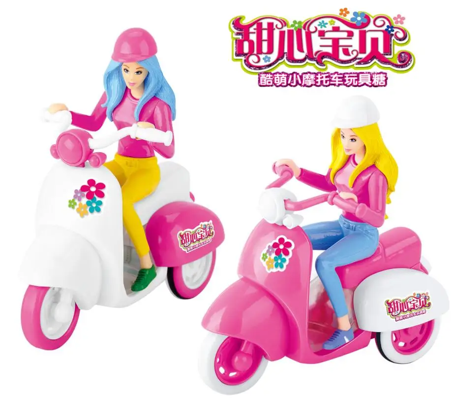 Hard Candies Toy Pull Back Mini Scooter Candy Motorcycle Car Toy Candy Dulces