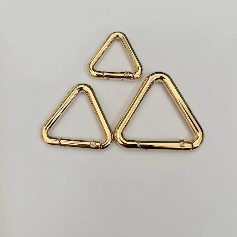 Wholesale  Zinc Alloy Metal triangle Spring Ring various size  Metal Key Hook Ring Lock For Purse Handle Handbag Hardware