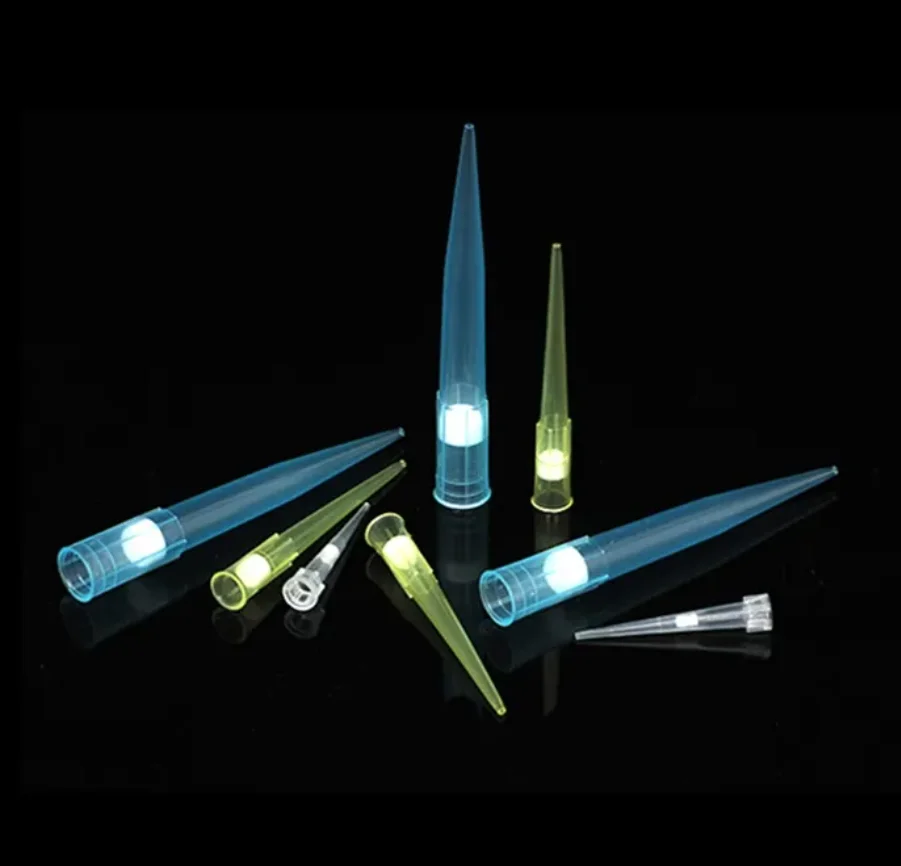 Plastic Pipette Filter Tips Micro Blue Yellow 50ul 100ul Filter Tips for Laboratory
