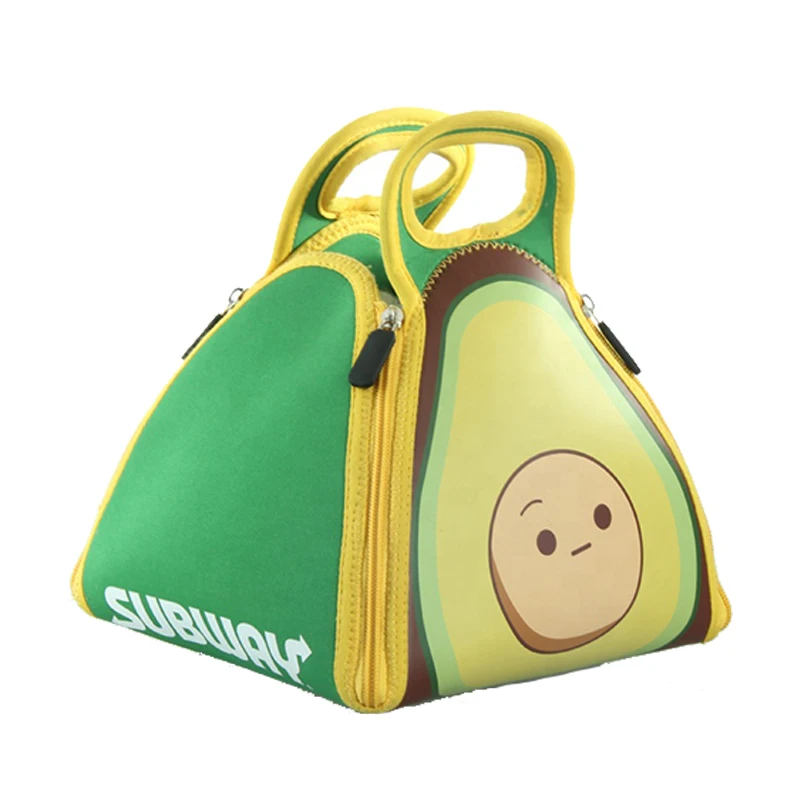 Developable Neoprene Lunch Bag Custom Logo Printed Insulated Cooler Bag Picnic Box Tote With Zipper Tote Bags