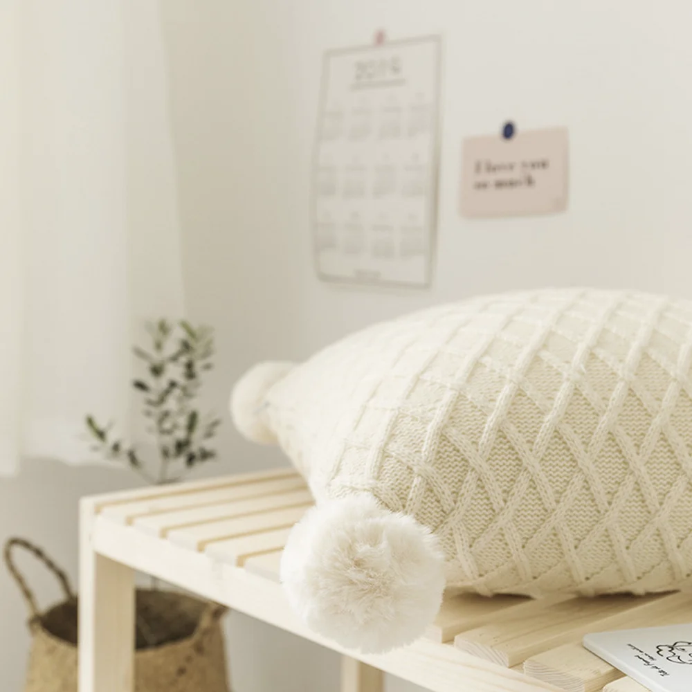 Modern Soft Crochet Pillow Cover Crochet Throw Pillow Cushion Handmade Knit Cushion Case