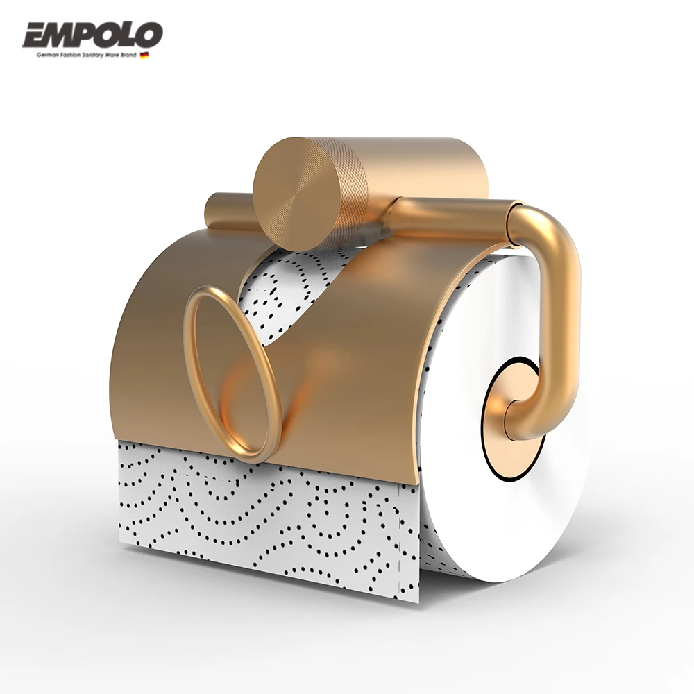 Empolo Modern Style Luxury Metal Brass Wall Mount Toilet Tissue Accessories Household Toilet Paper Towel Holder