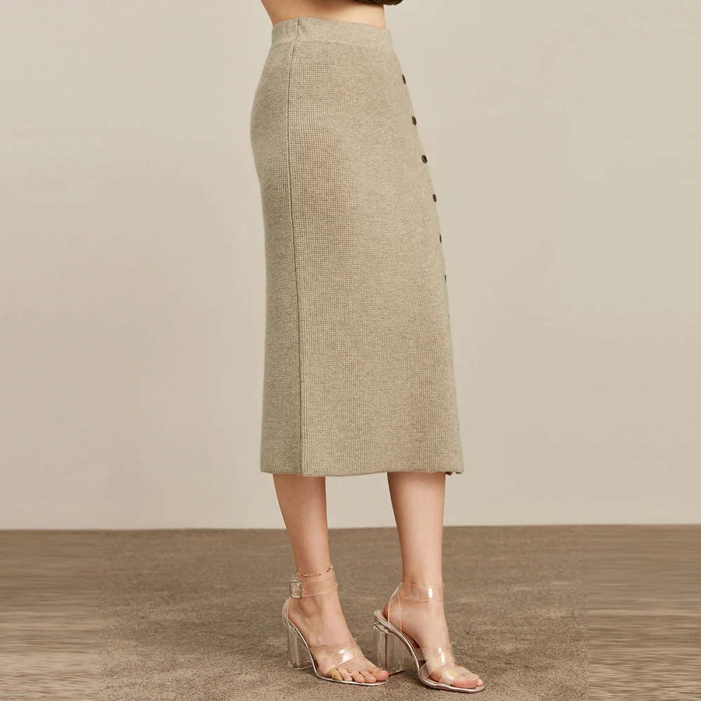 elegant lady skirts knit pencil New arrival fashion mid waisted skirt